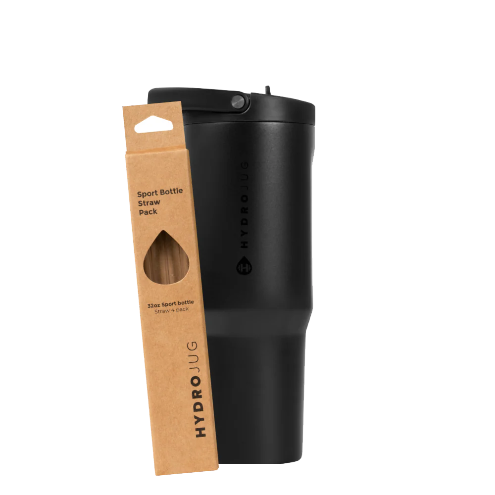 Black Sport 32oz + Replacement Straw Pack