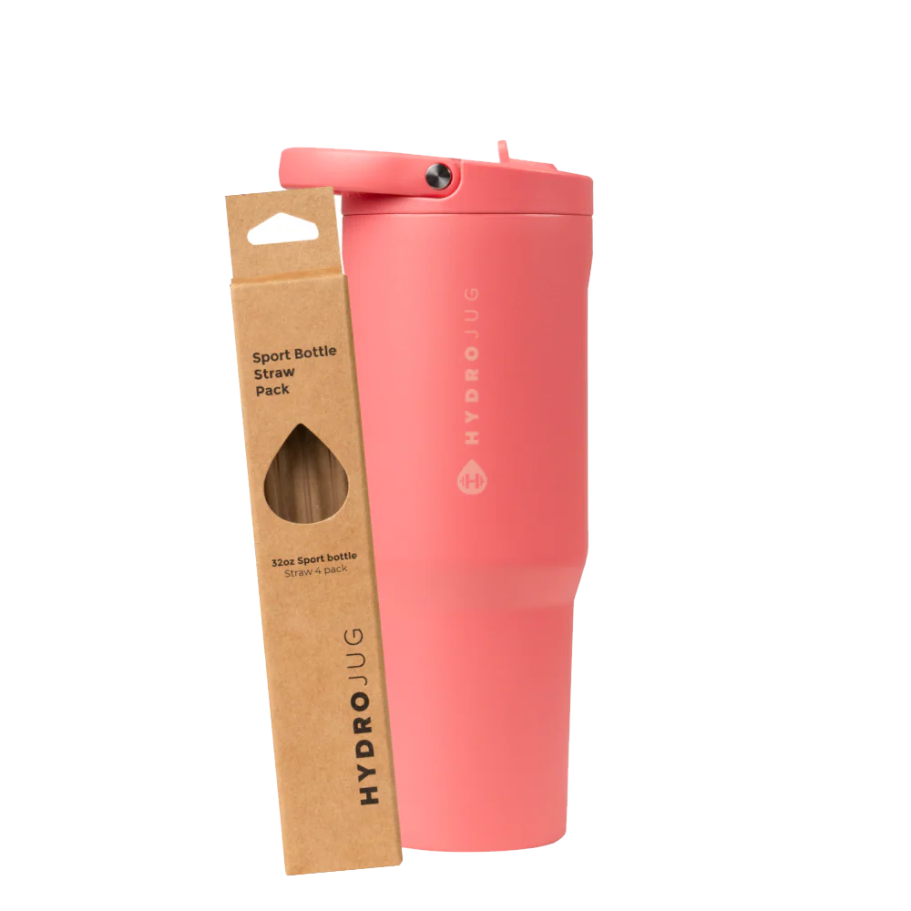 Salmon Sport 32oz + Replacement Straw Pack