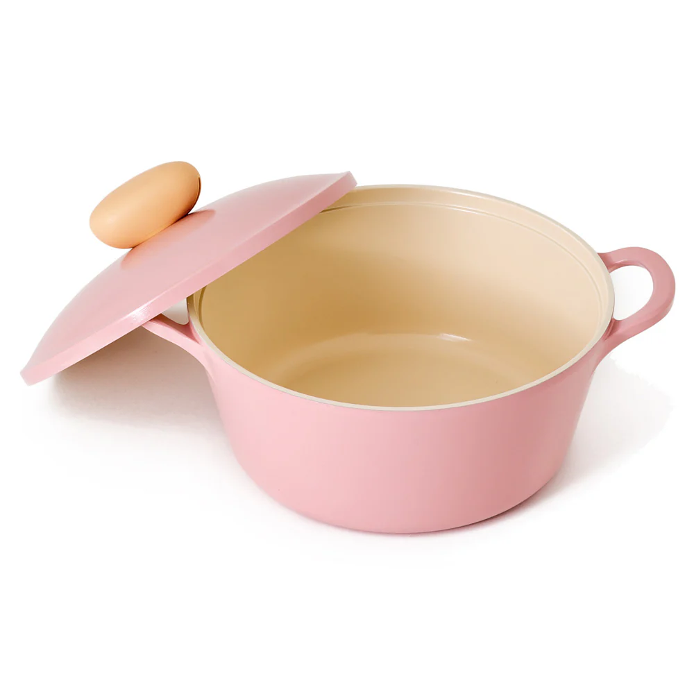 22cm Stockpot Induction with Die-Cast Lid Pink