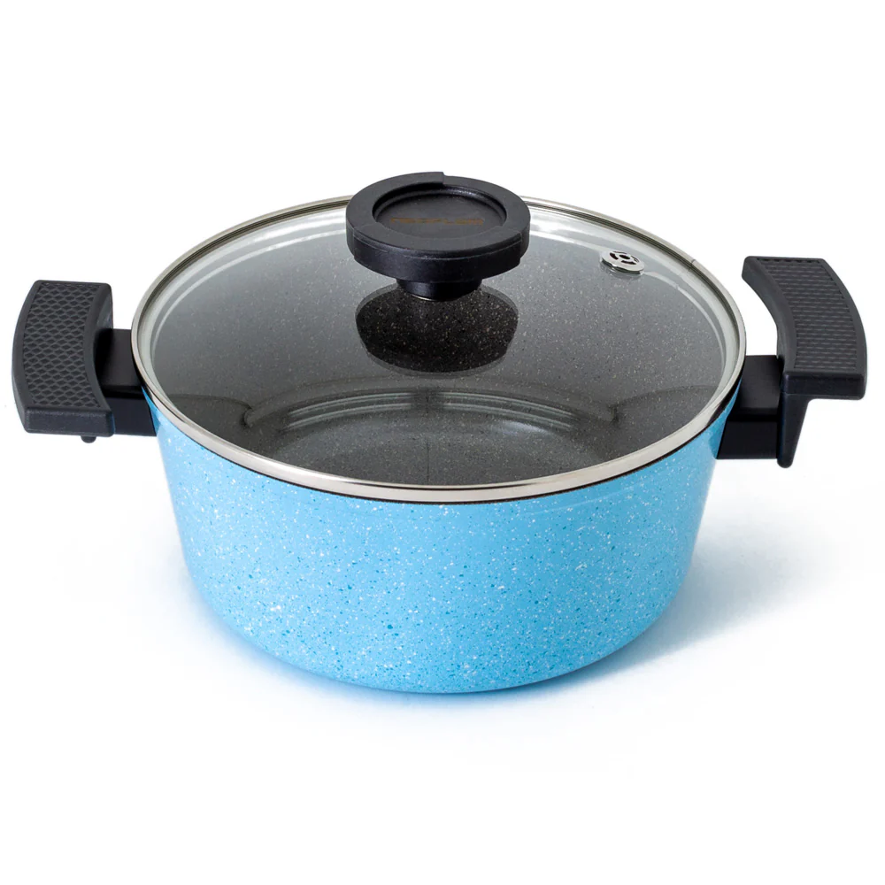 20cm Casserole Induction Marble blue