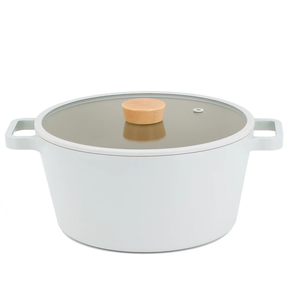 24cm Stockpot Induction with Silicon Rim Glass lid