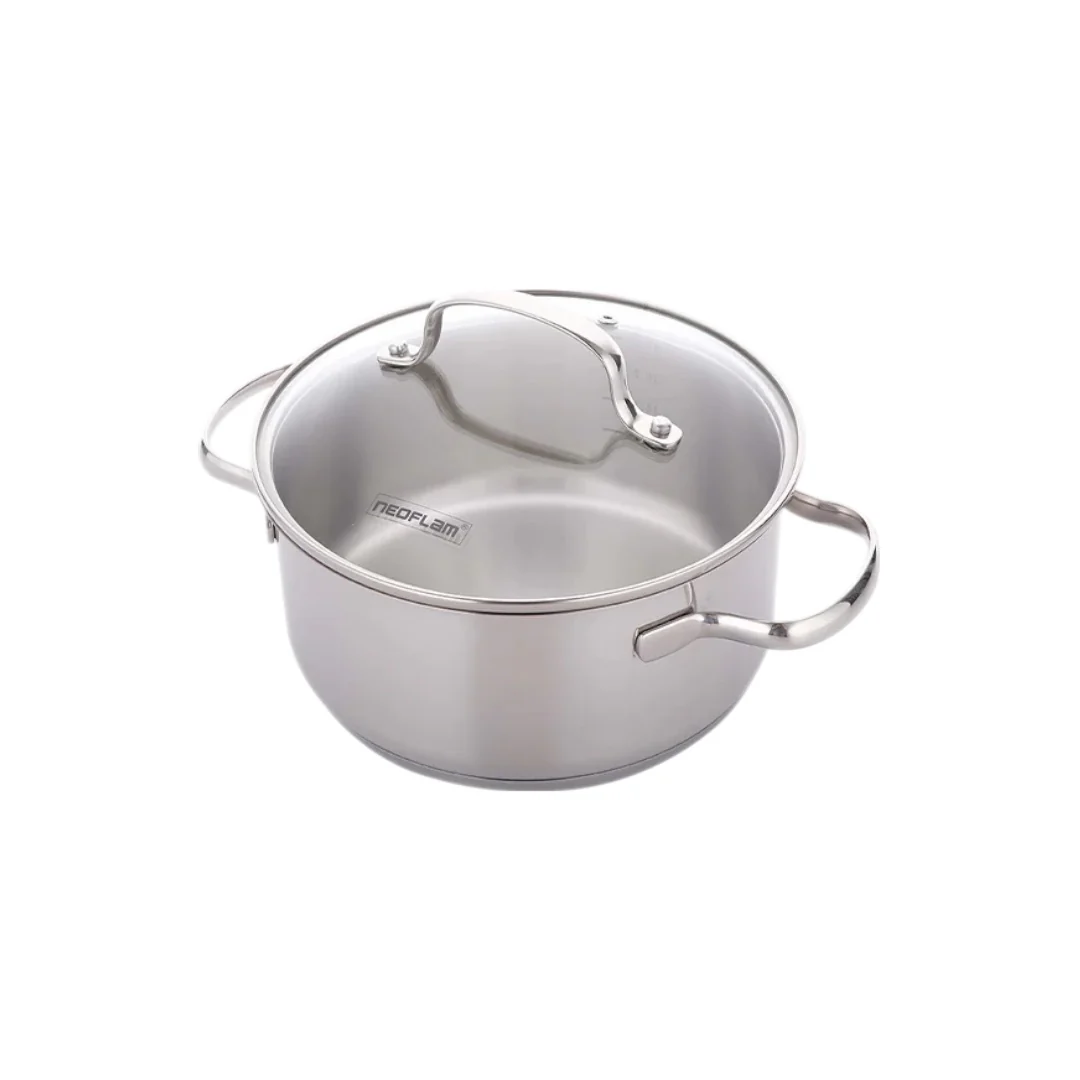 Stainless Steel 20cm Stock pot with Glass lid