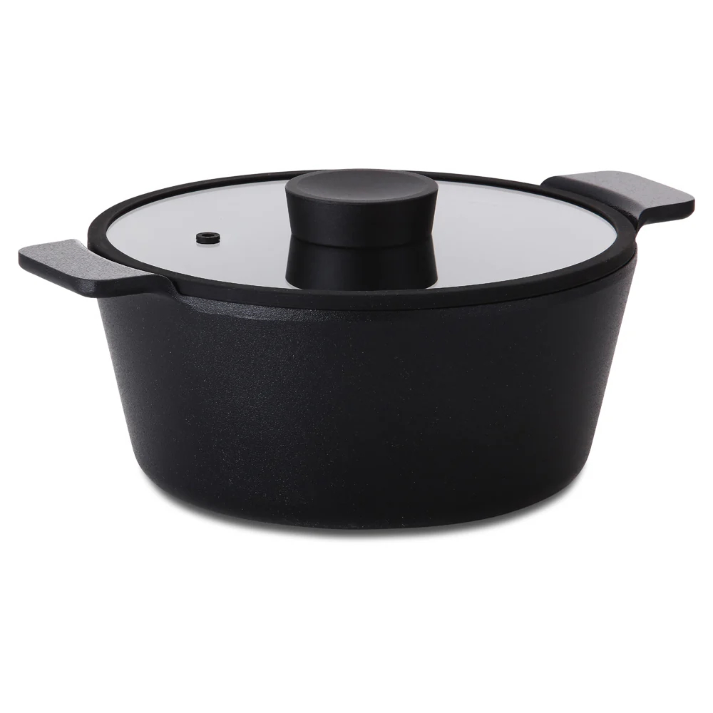 24cm Casserole with glass lid Induction Black