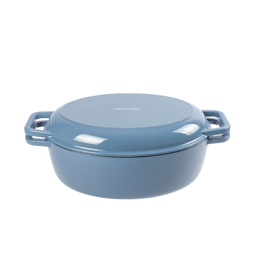 Oval with Roaster lid 2pcs set 6.2L Blue