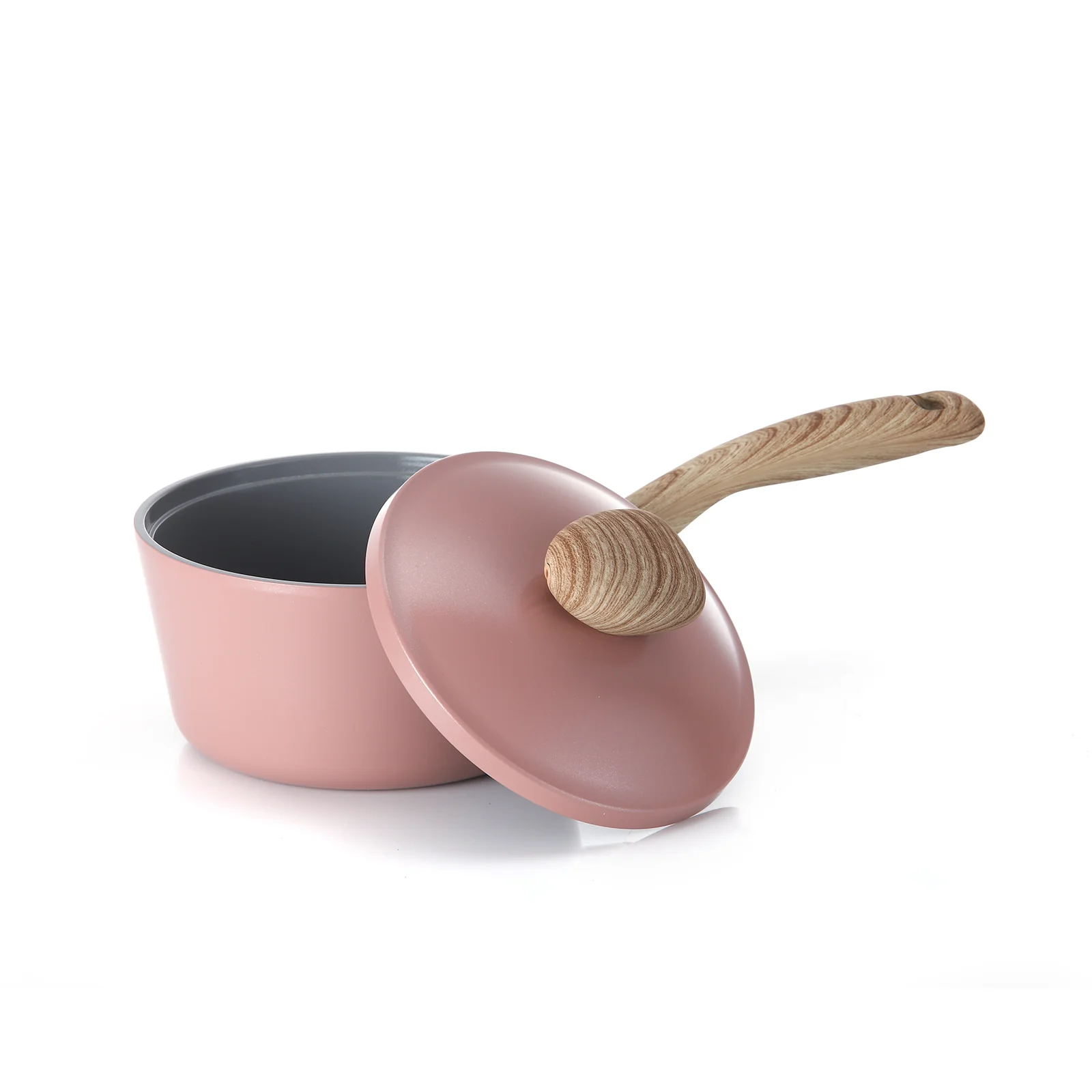 18cm Sauce Pan Induction with die-cast Lid Pink Demer