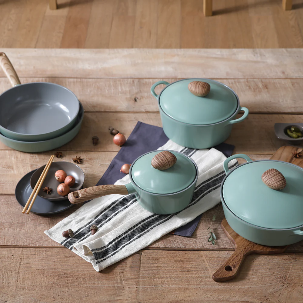 18cm Stockpot Induction with Glass Lid Green Demer