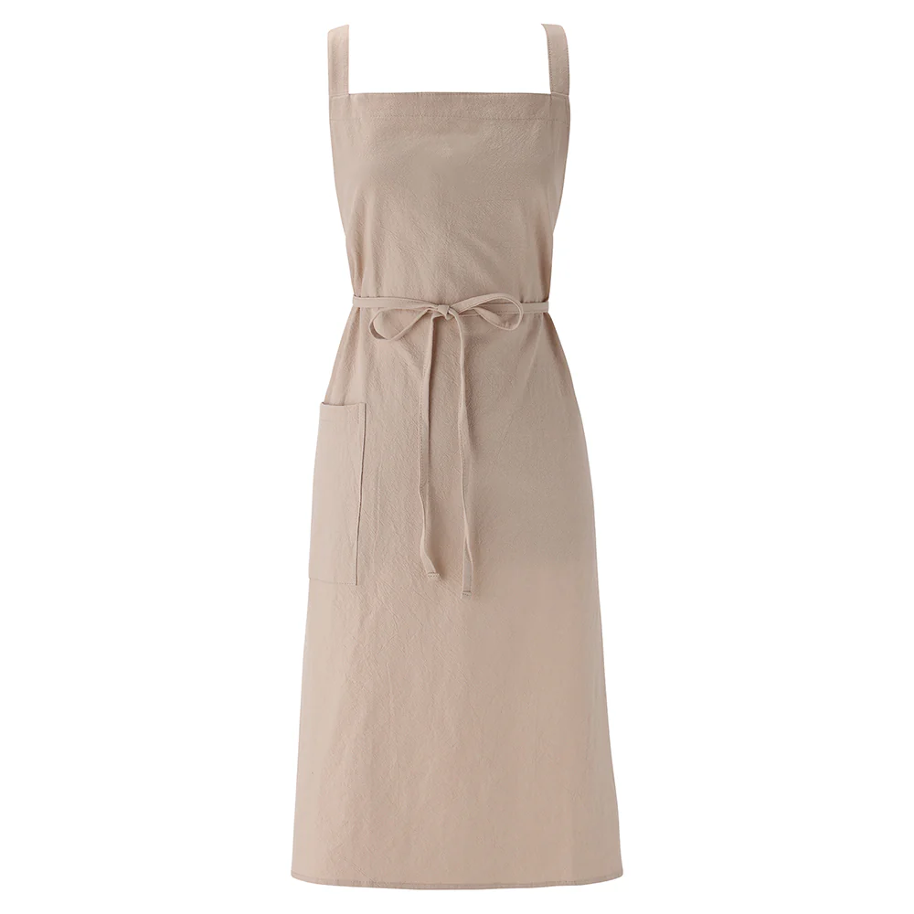 Apron made from 100% Cotton Sand Beige