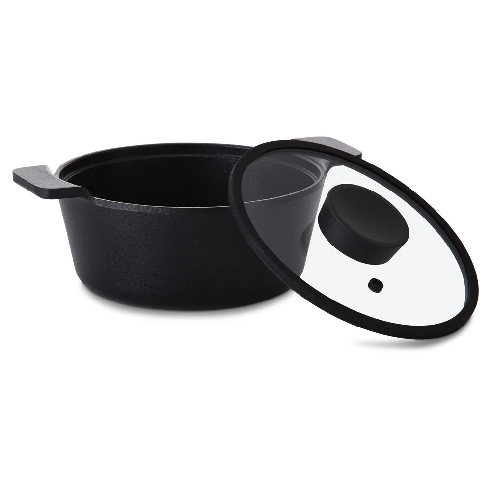 20cm Casserole with glass lid Induction Black