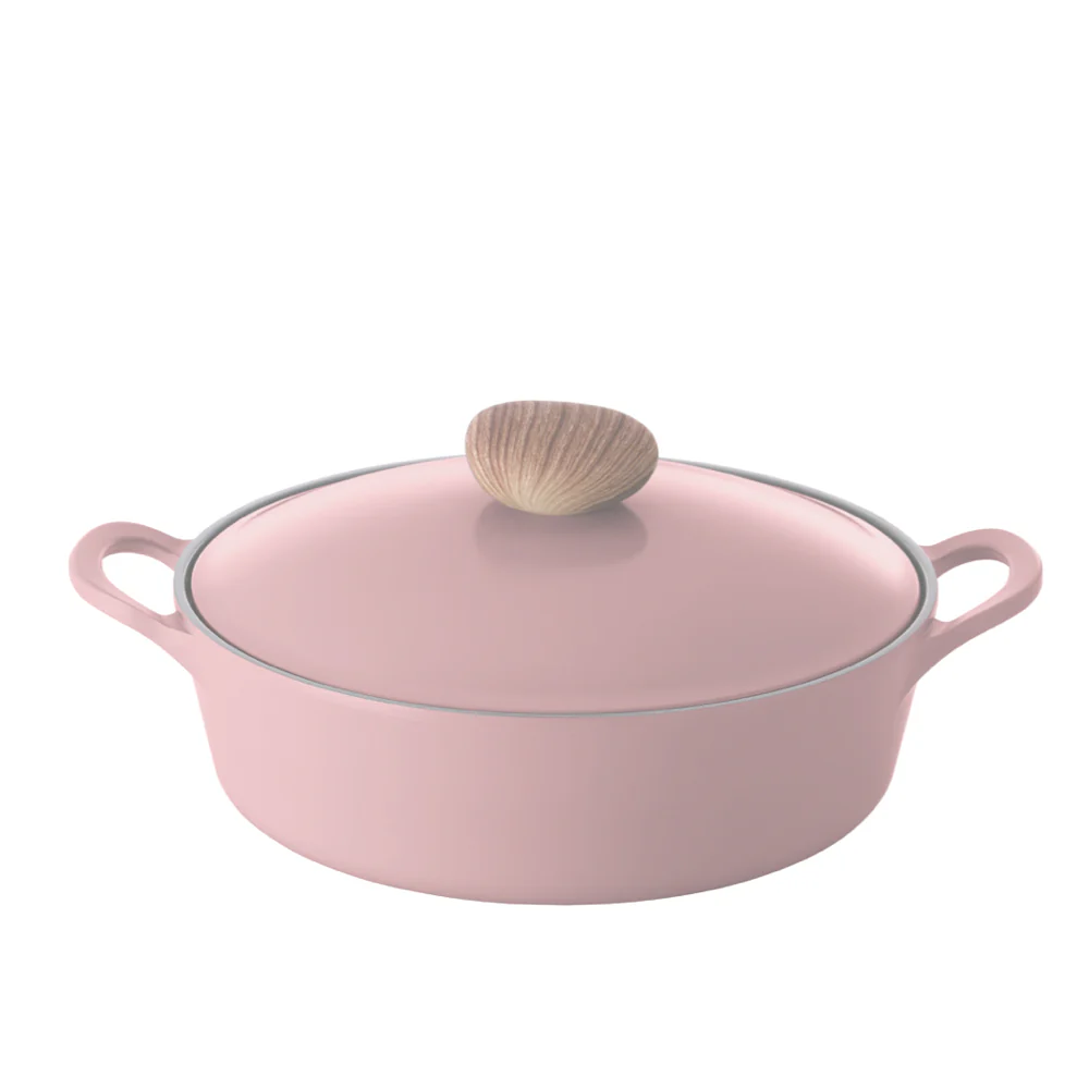 26cm Low stockpot Induction with Die-Cast Lid Pink Demer