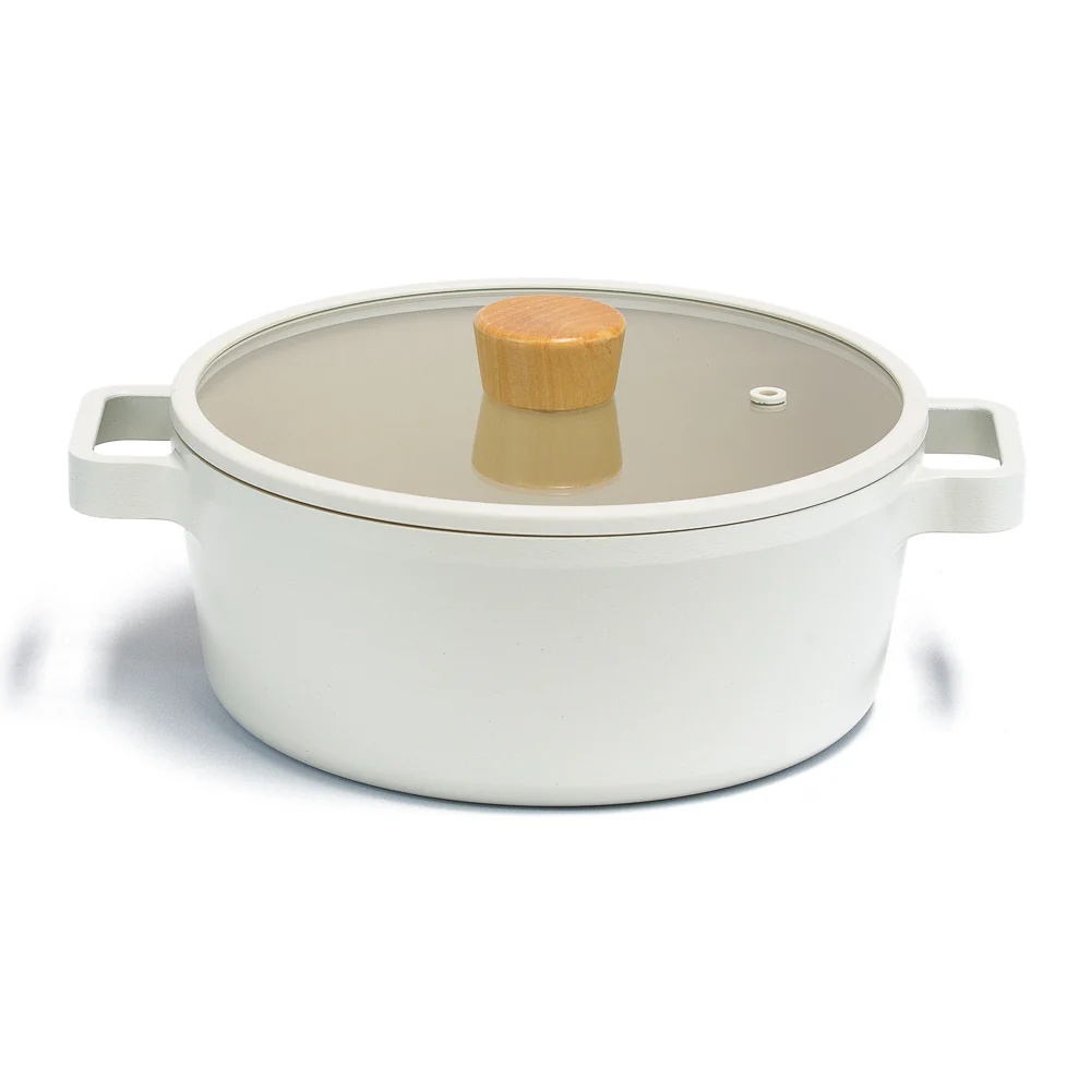 22cm Stockpot Induction with Silicon Rim Glass Lid