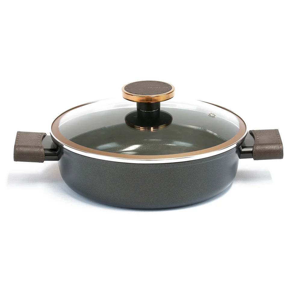24cm Low casserole Induction with glass lid