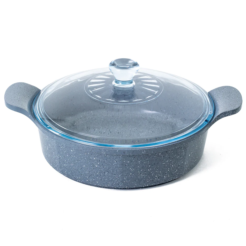 24cm Low Casserole Pot Induction Marble