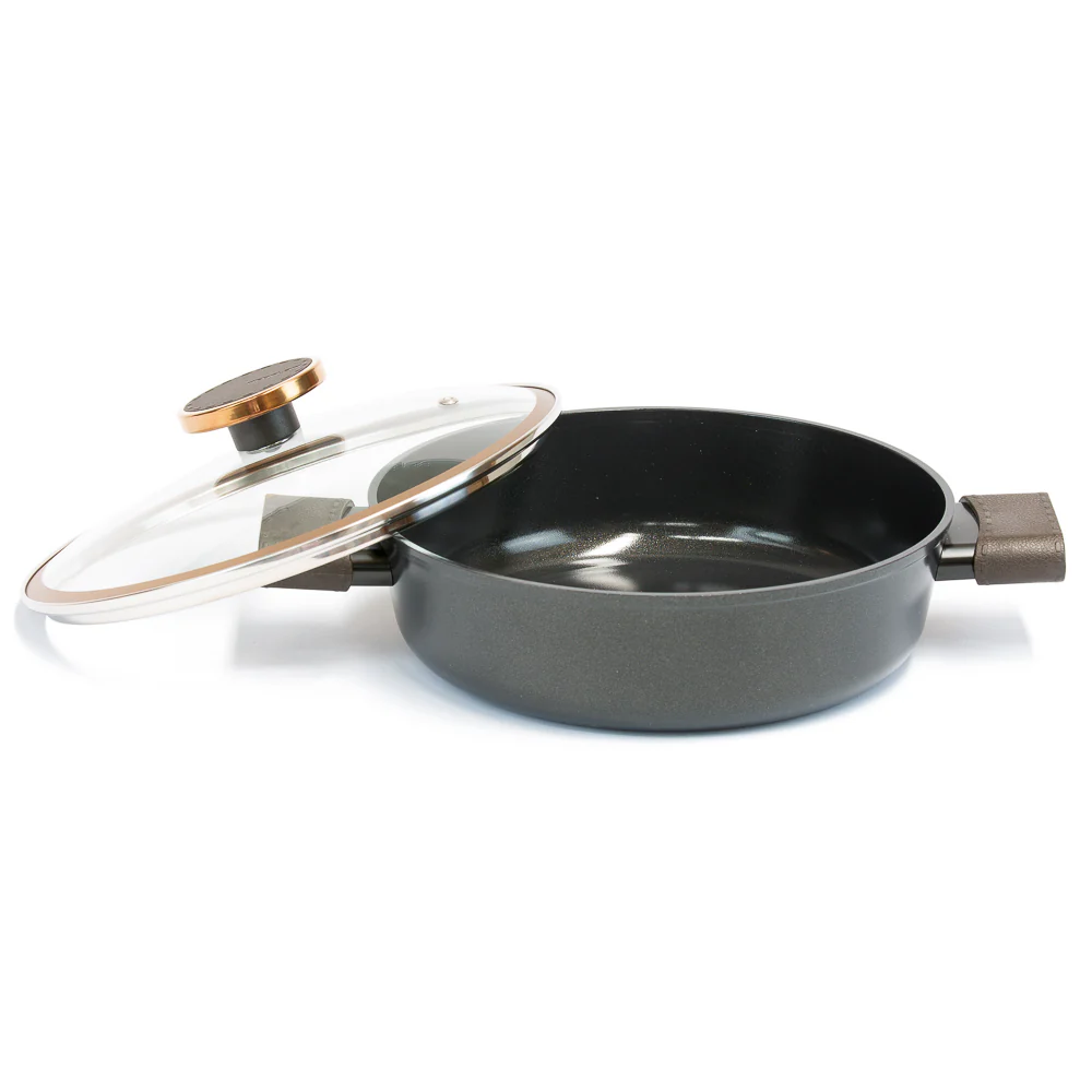 24cm Low casserole Induction with glass lid