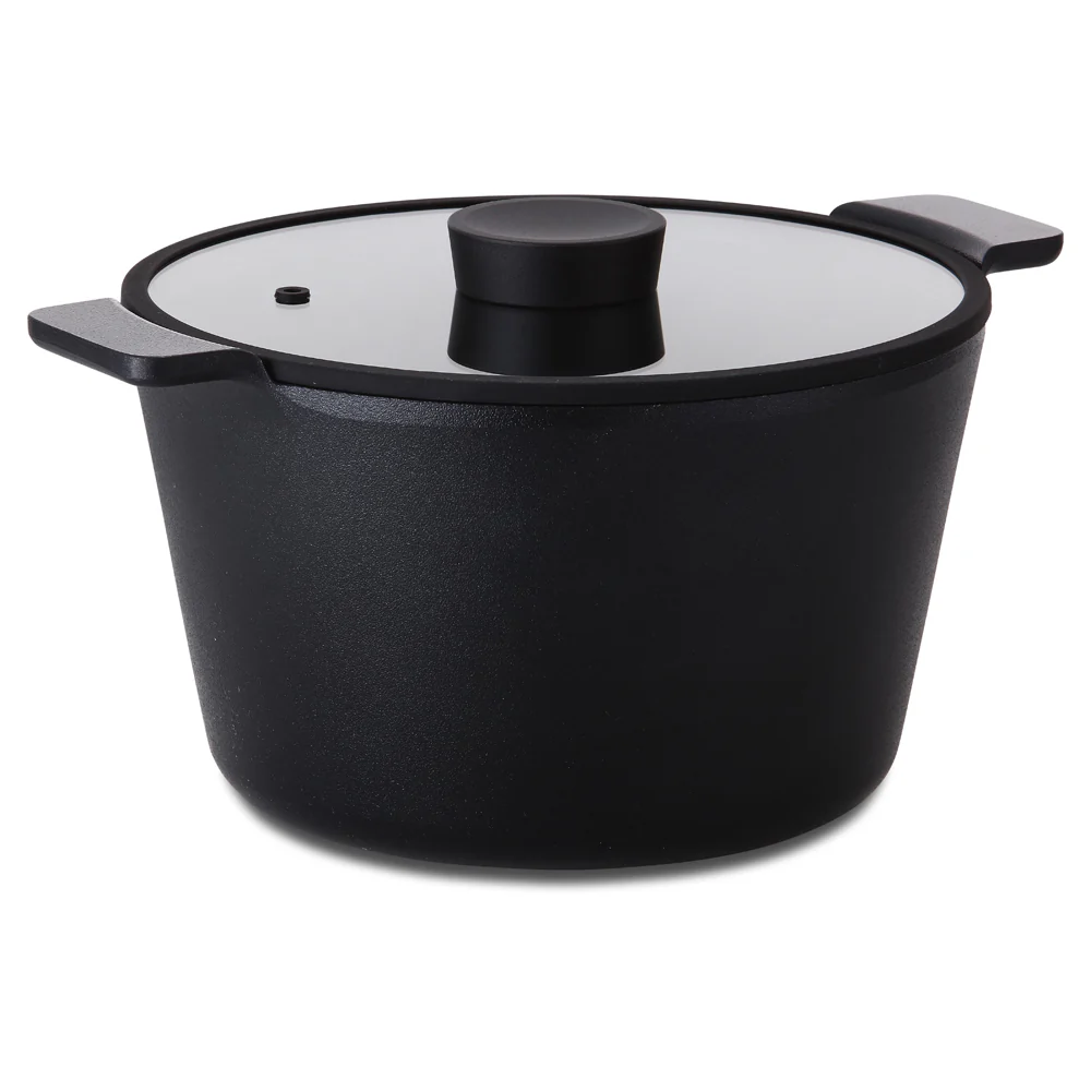 26cm Deep casserole with glass lid Induction Black