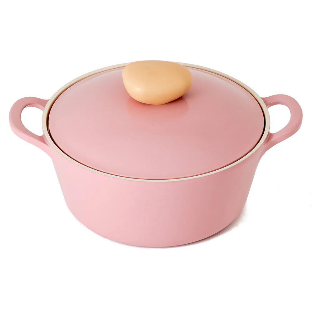 22cm Stockpot Induction with Die-Cast Lid Pink
