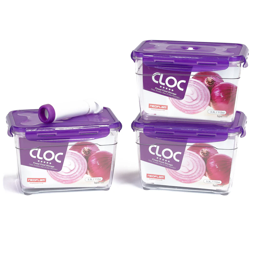Vacuum Seal Container 3 x 3.3L 4pc Set - Rectangle