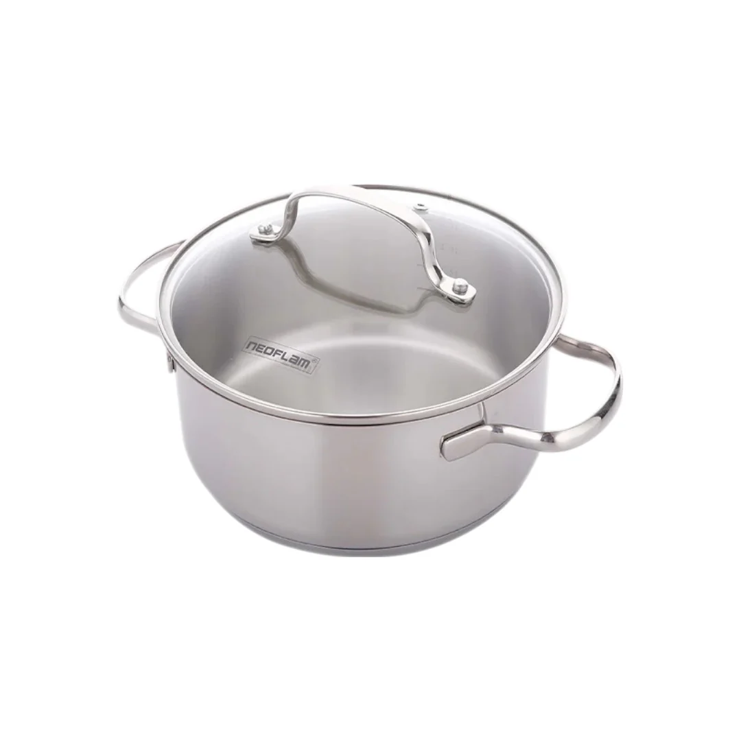 Stainless Steel 22cm Stock pot with Glass lid