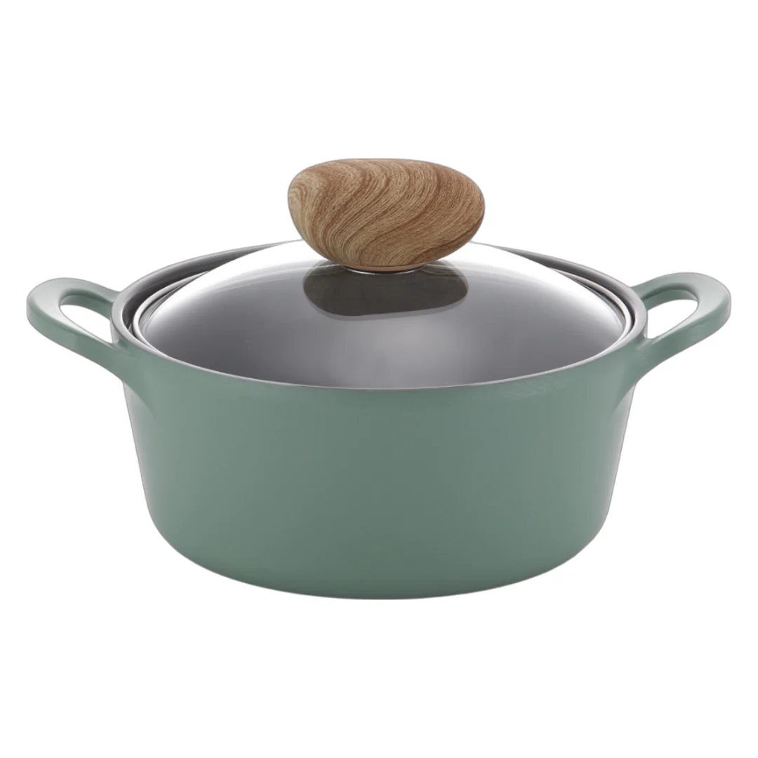 18cm Stockpot Induction with Glass Lid Green Demer