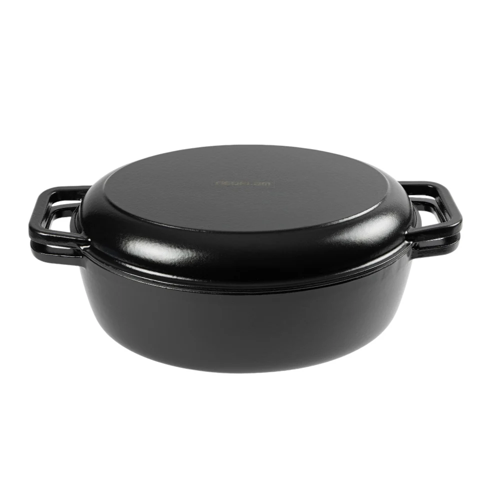 Oval with Roaster lid 2pcs set 6.2L Black