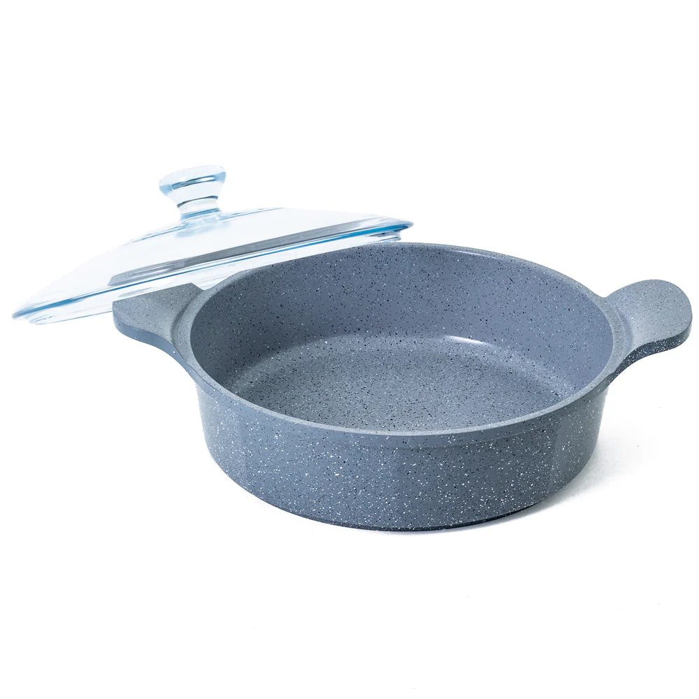 24cm Low Casserole Pot Induction Marble