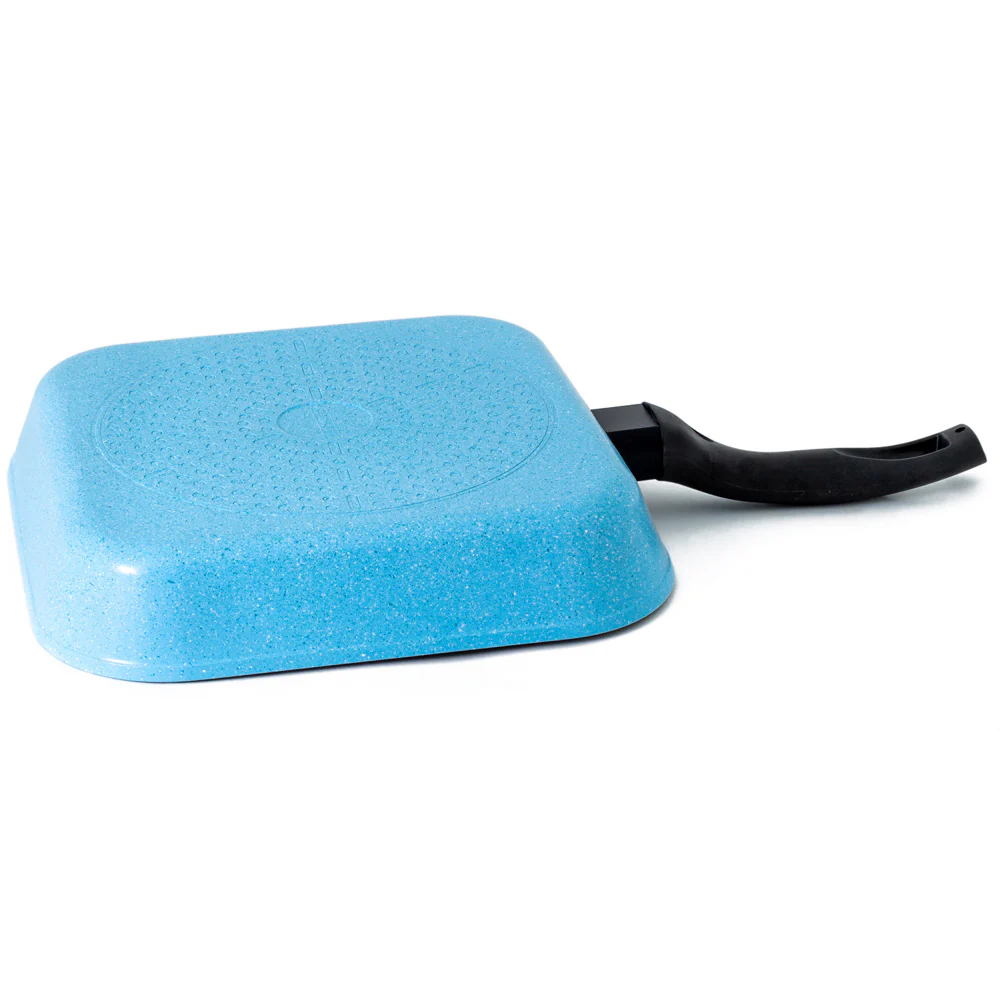 28cm Grill pan Induction Marble Blue