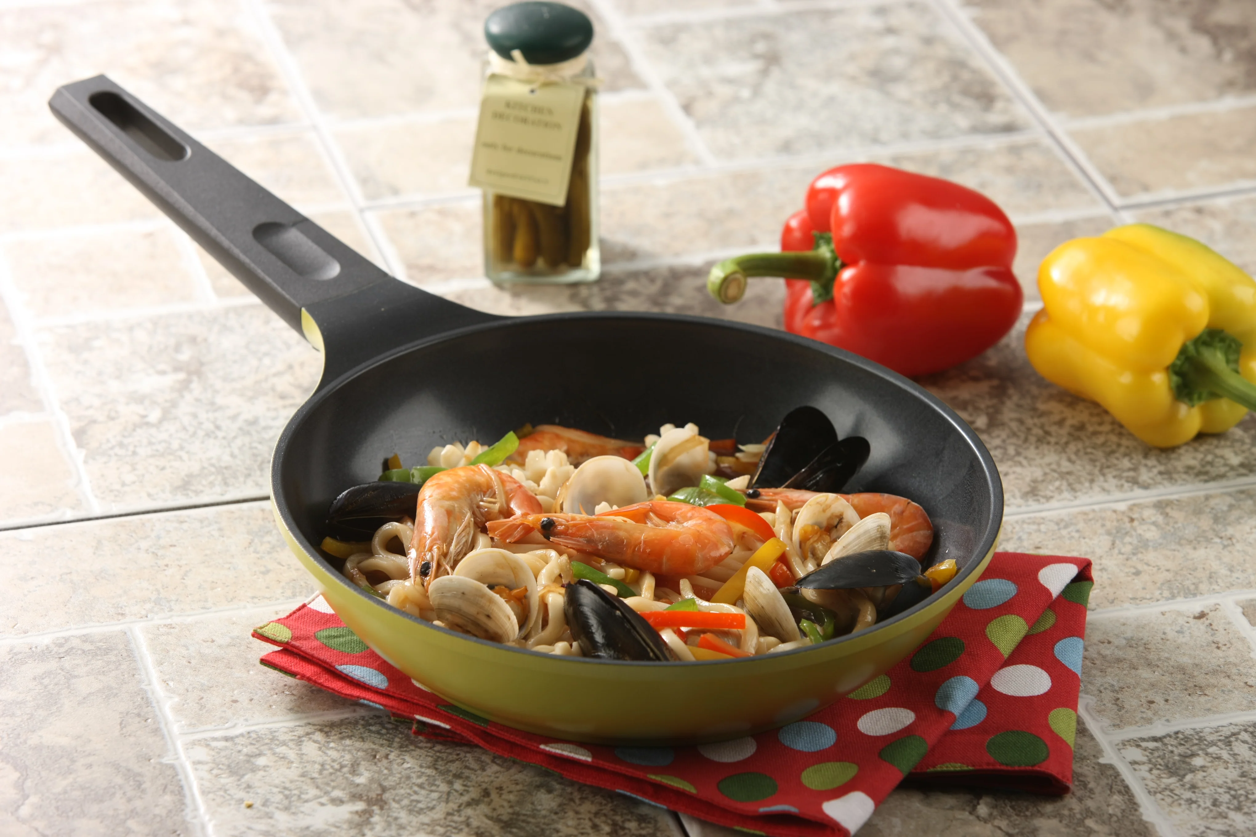 30cm Induction Cookware Wok Pan Red