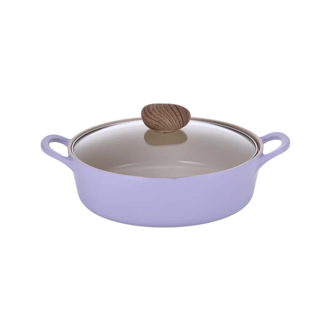 24cm Stockpot Induction with Glass lid Purple