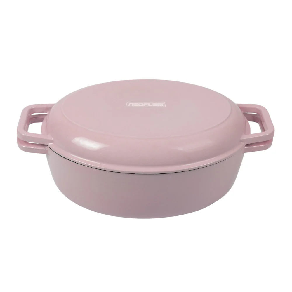 Oval with Roaster lid 2pcs set 6.2L Pink