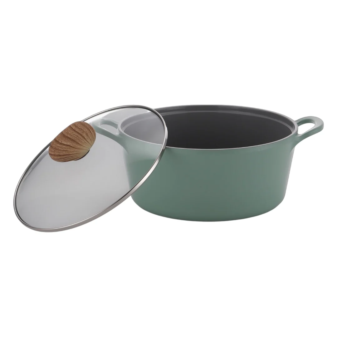 22cm Stockpot Induction with Glass Lid Green Demer