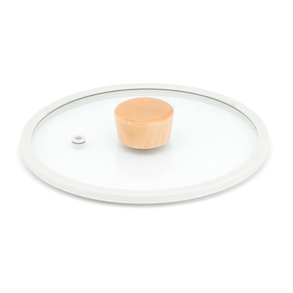 Glass lid with Silicon Rim 24cm with Natural Wooden knob