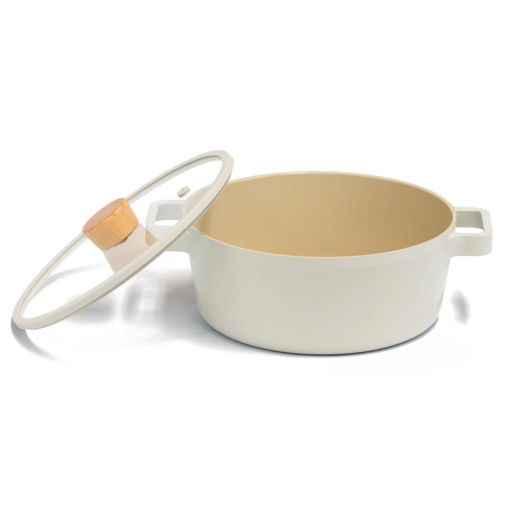 22cm Stockpot Induction with Silicon Rim Glass Lid