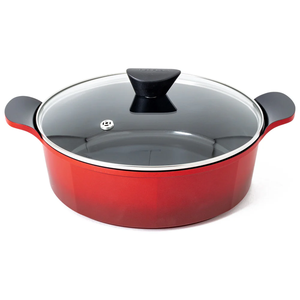 28cm Low Casserole Induction Red