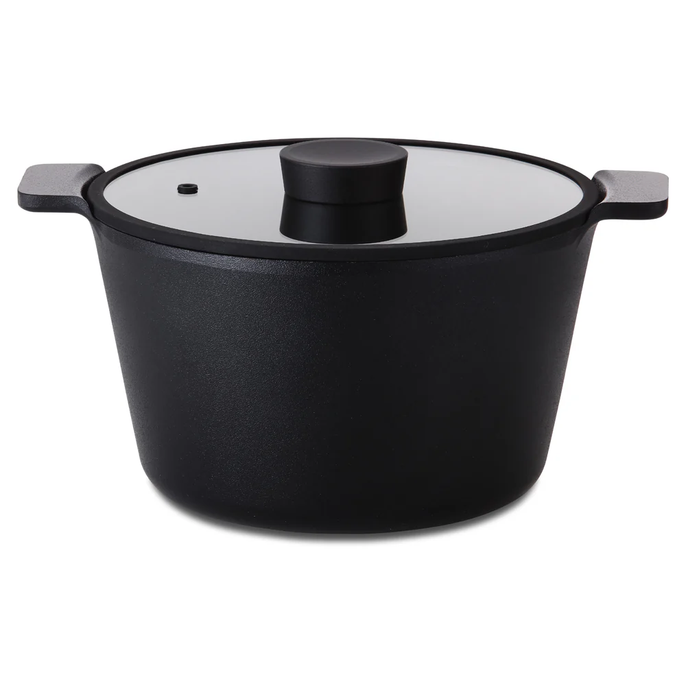 26cm Deep casserole with glass lid Induction Black