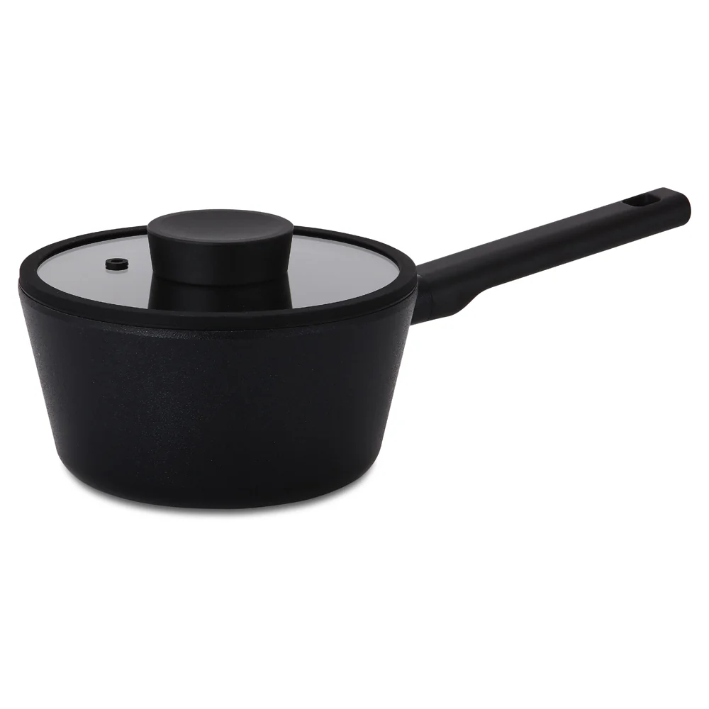 18cm Saucepan with glass lid Induction Black
