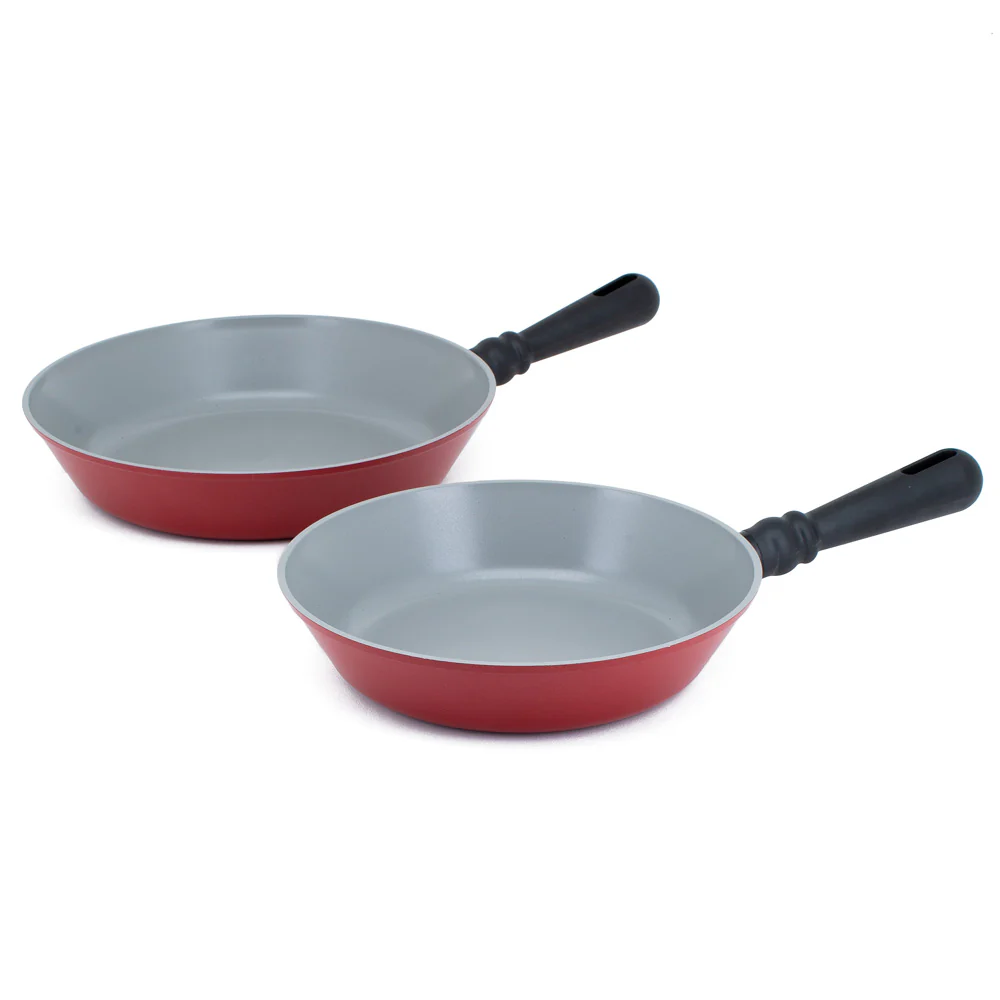 24cm & 28cm Fry pans - Red