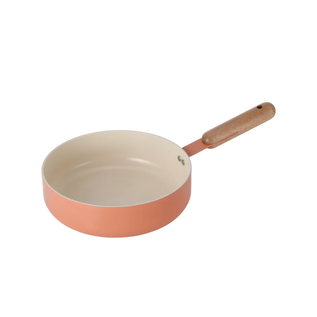 Atelier 24cm Wok pan Induction with glass lid Orange