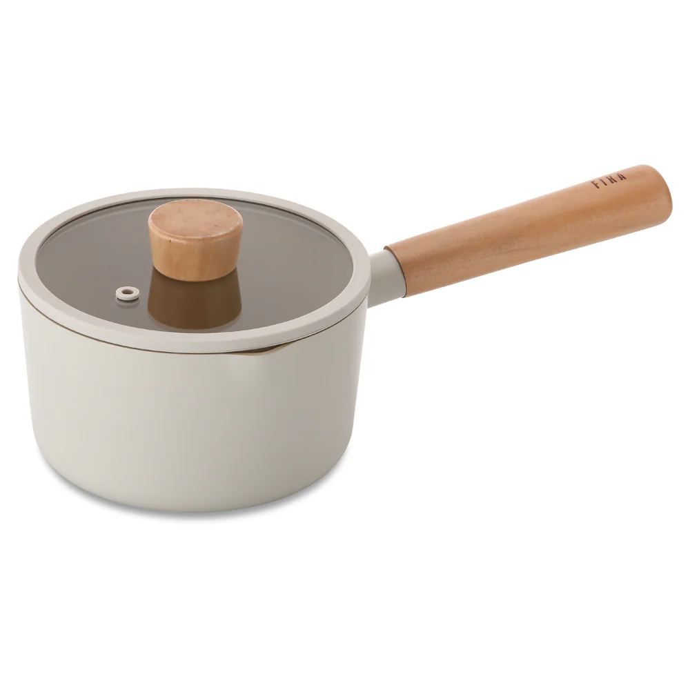 16cm Milk Pan Induction with Glass lid and silicon rim
