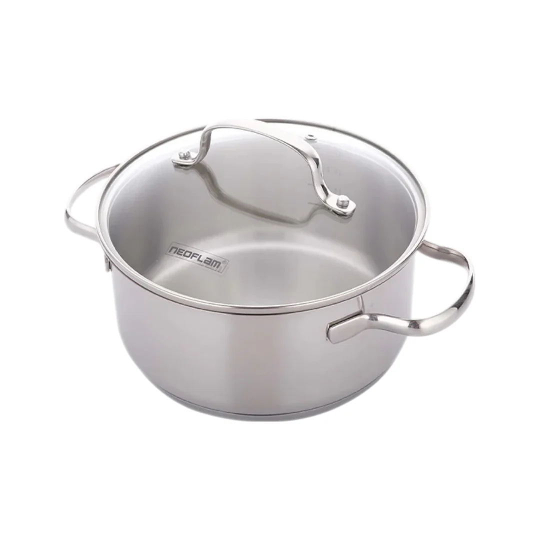 Stainless Steel 24cm Stock pot with Glass lid