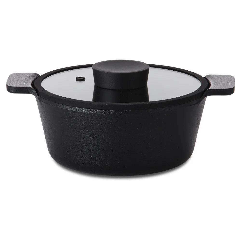 20cm Casserole with glass lid Induction Black