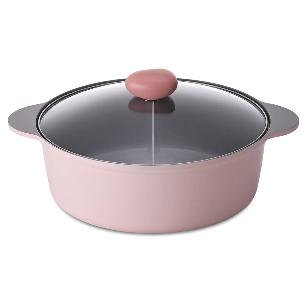 30cm casserole 5.8L Induction with steamer Pink