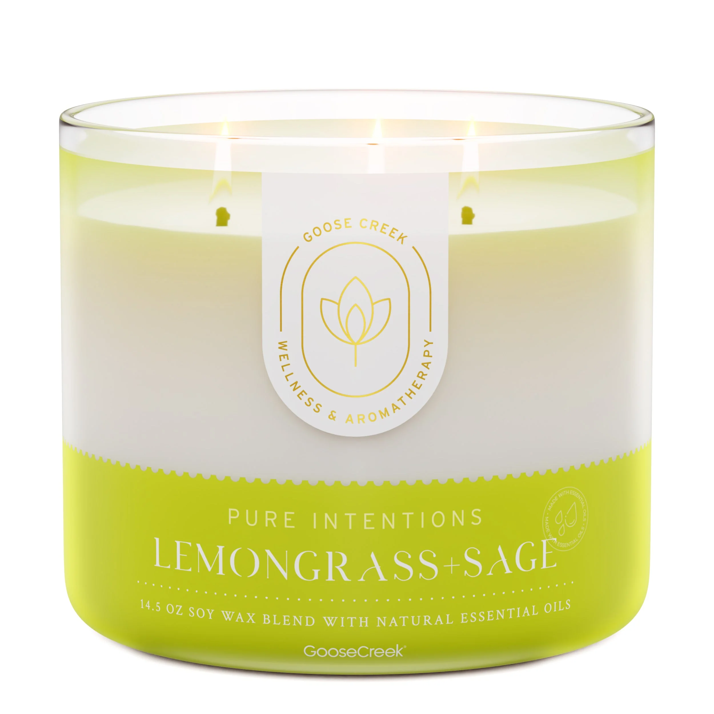 Lemongrass & Sage Aromatherapy 3-Wick Candle