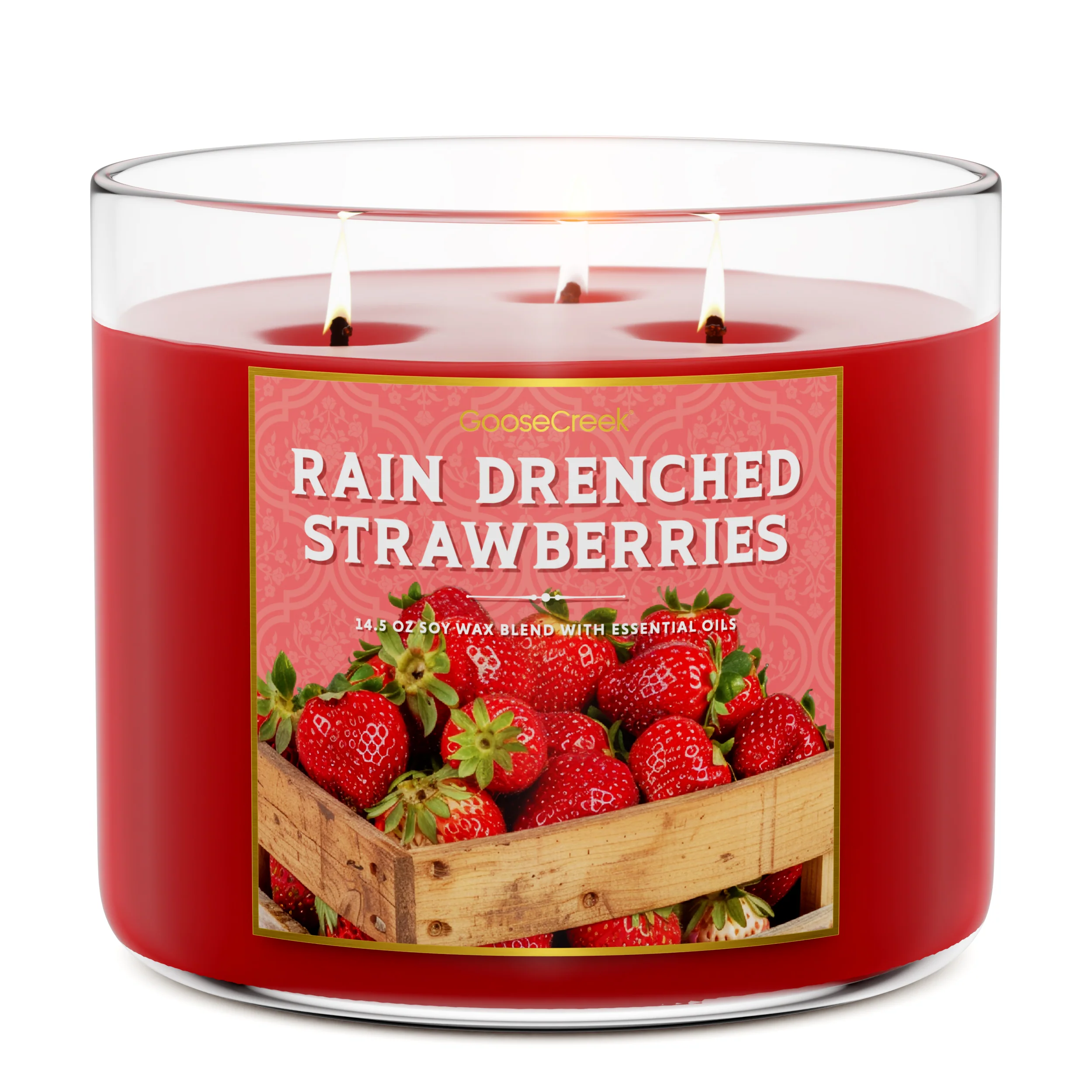 Rain Drenched Strawberries 3-Wick Candle