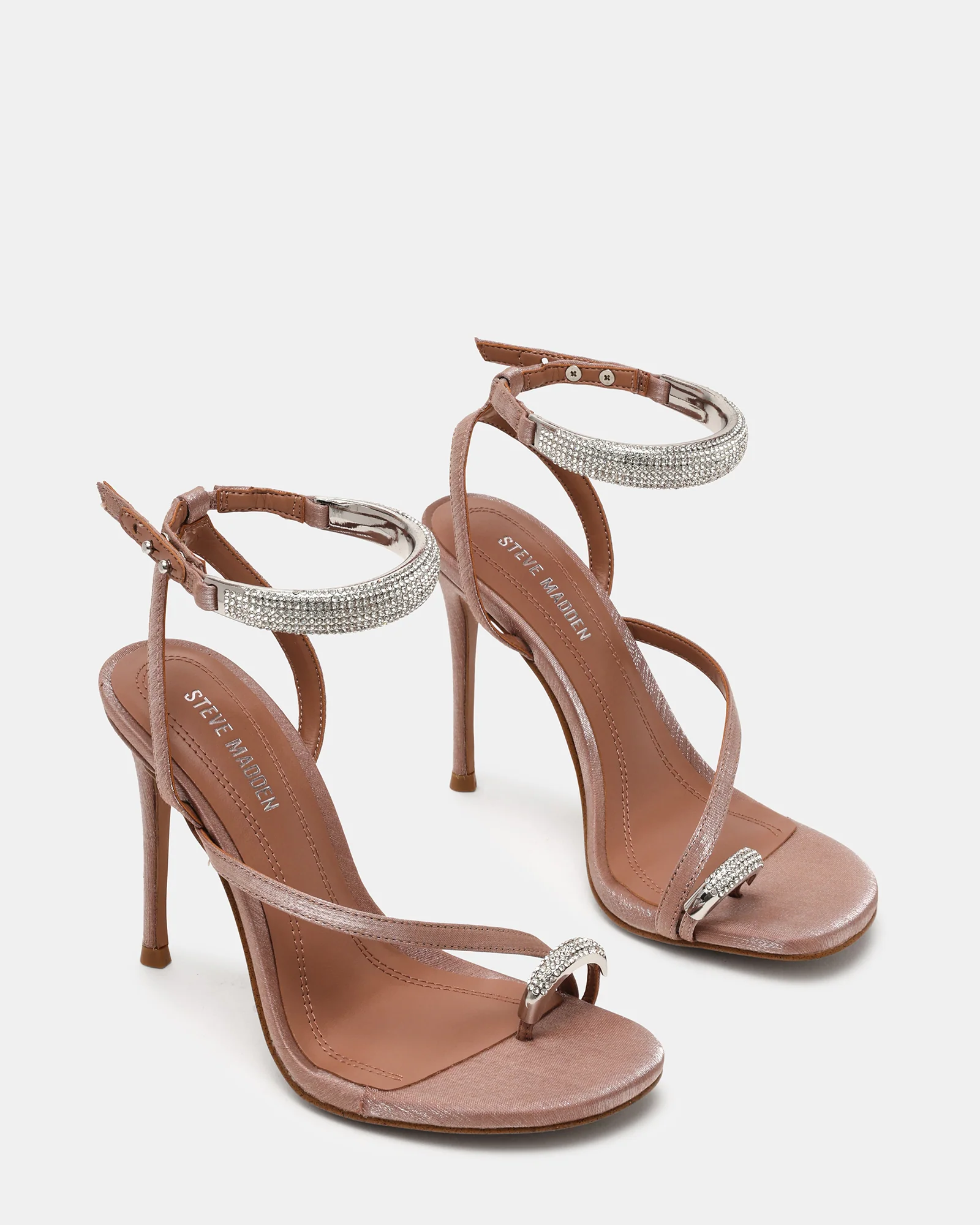 TIA RHINESTONES MOCHA SATIN