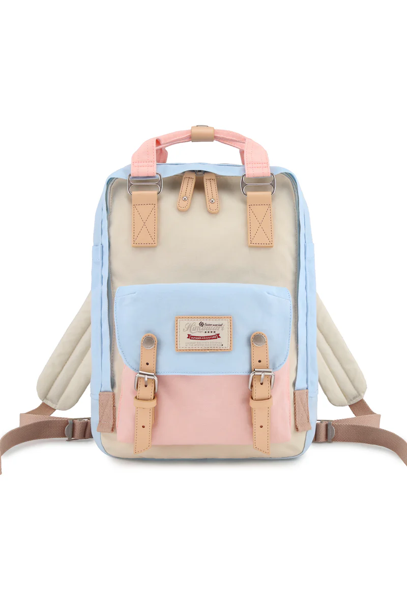 14.9 VINTAGE WATERPROOF BACKPACK-HY188L-PINK/BLUE/IVORY/38