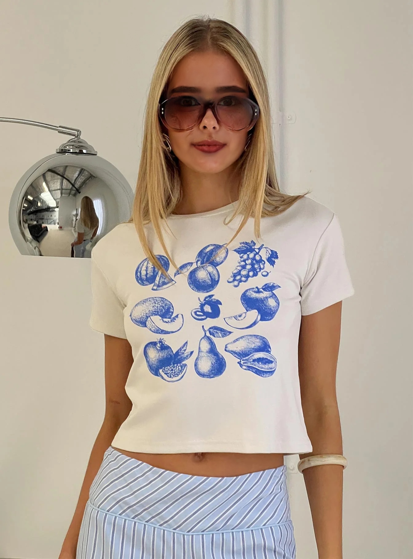 Veggie Patch Graphic Top Grey