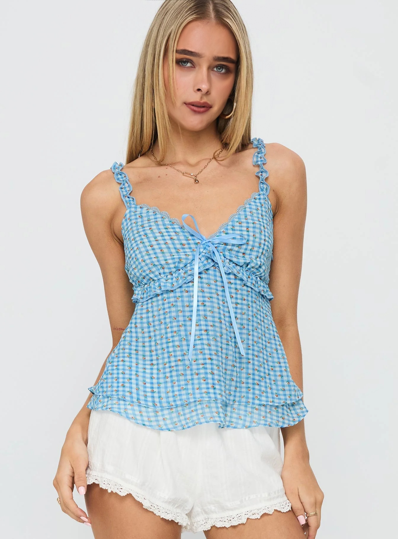 Taini Top Blue Check