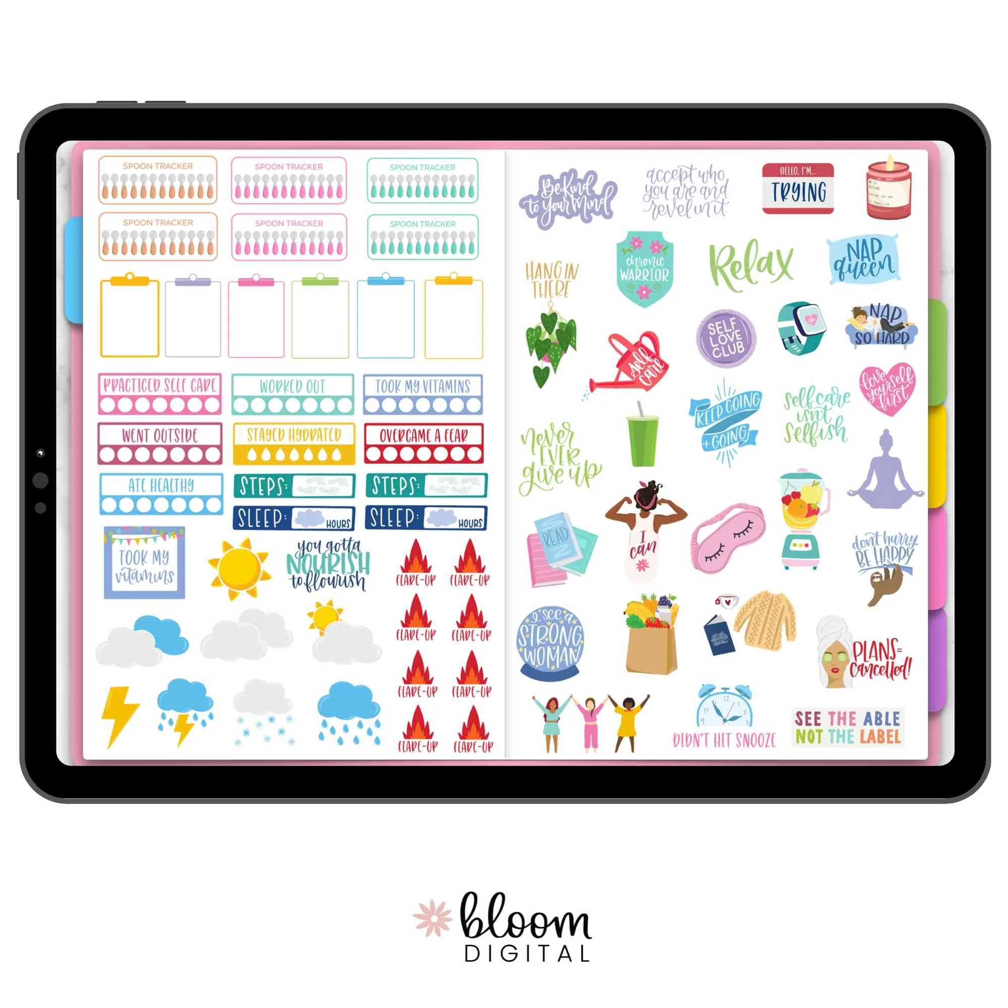 Digital Planner Stickers, Chronic Illness