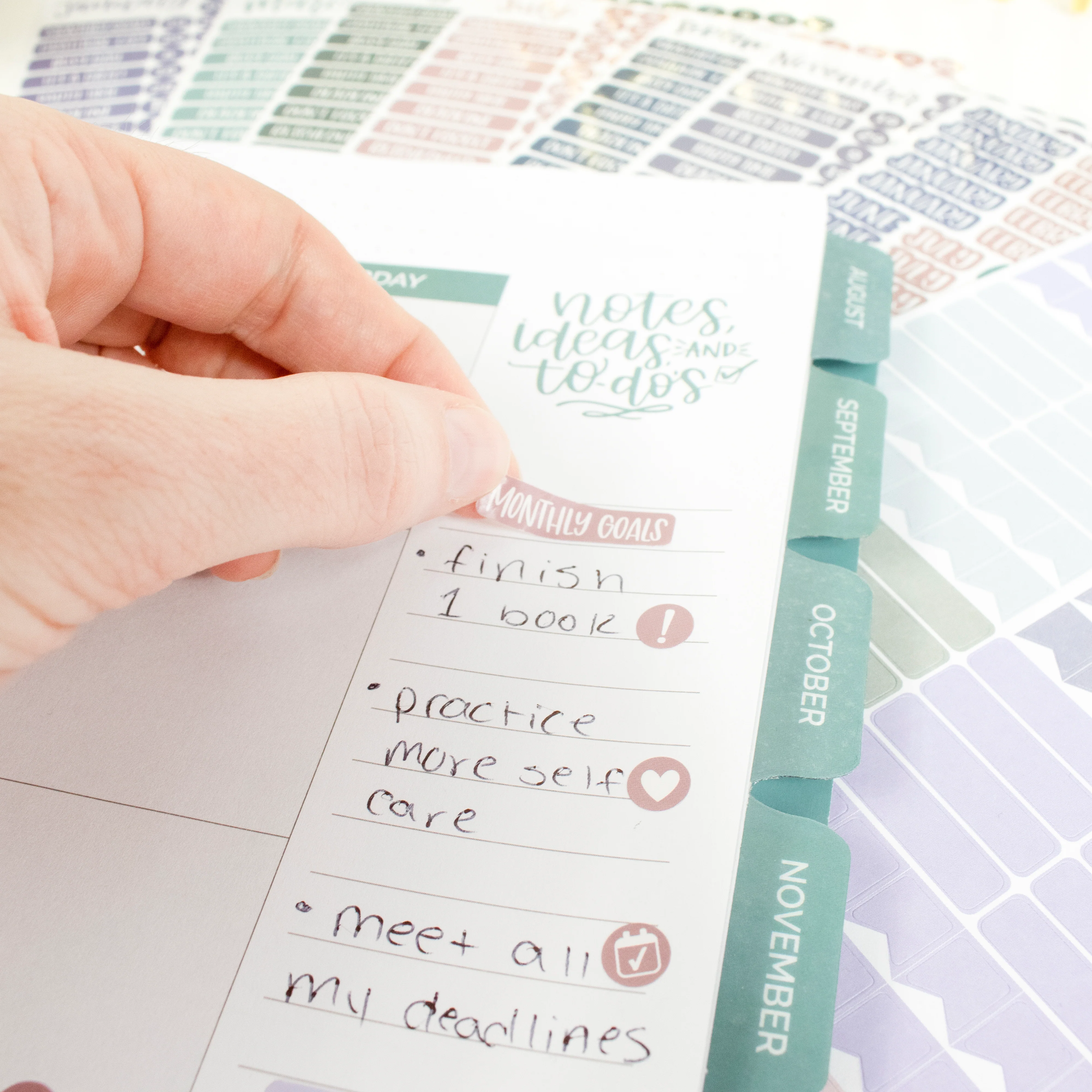 Planner Stickers, Calendar Essentials Pack, Jewel Tones