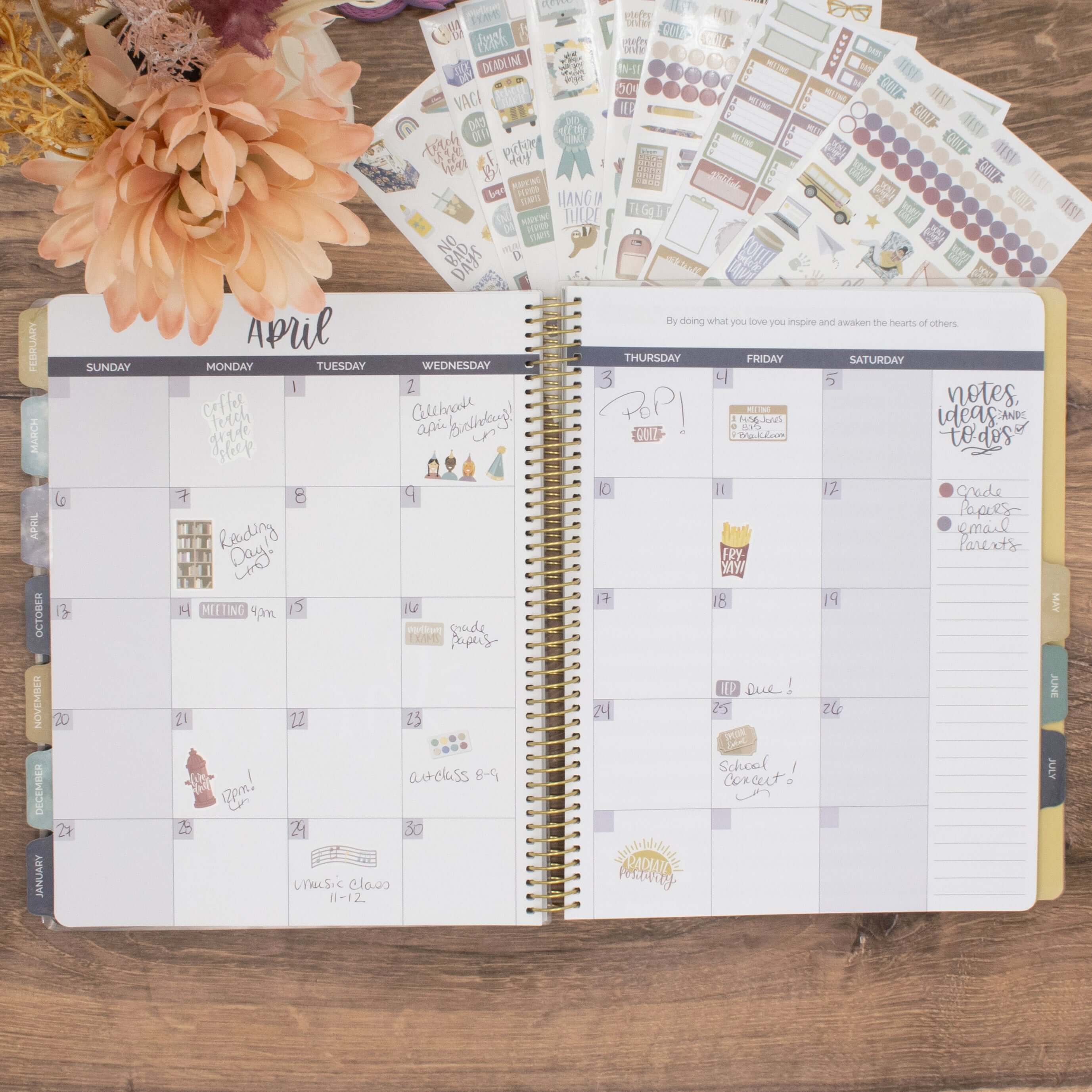 Planner Stickers, Teacher Pack, Cool Tones