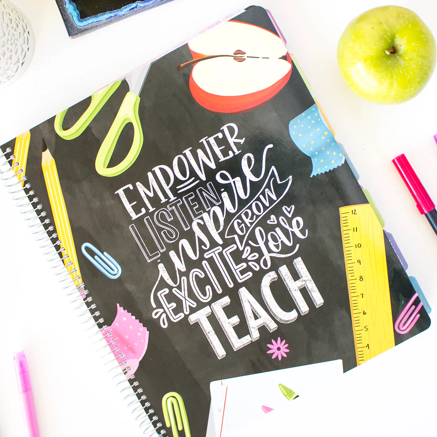 Undated Teacher Planner & Calendar, Chalkboard